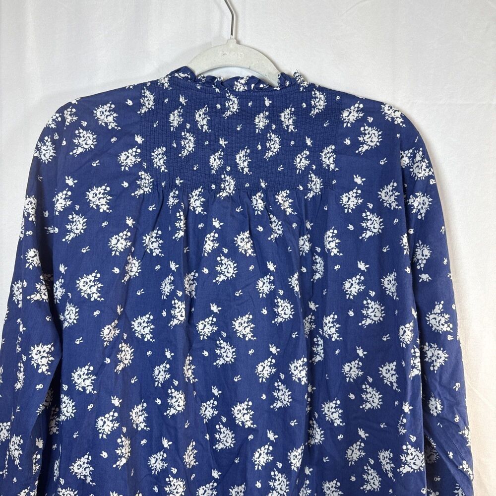 J. Crew Blue Floral Blouse Size XL Preowned - Picture 10 of 15